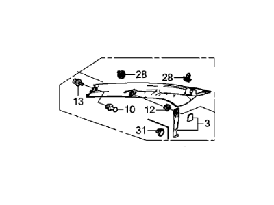 Honda 84435-TP6-A12ZA Garnish Assy., R. Tailgate Side *NH167L* (GRAPHITE BLACK)