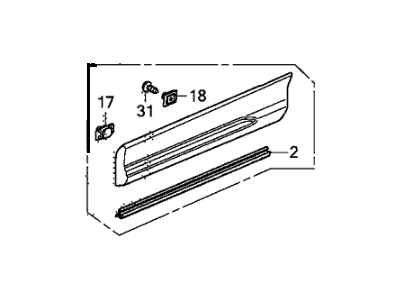 Honda 75333-TP6-A51 Garnish Assy., L. RR. Door (Lower)