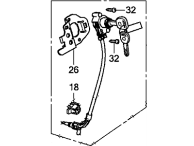 Honda 72185-TP6-A01 Cylinder, Driver Side Door