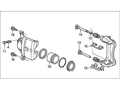 Honda 45018-SDC-A00 Caliper Sub-Assembly, Right Front