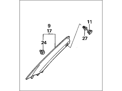 Honda 84101-SDB-A01ZB Garnish Assy., R. FR. Pillar *YR239L* (KI IVORY)