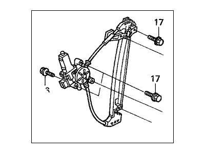 Honda 72710-SDA-A01 Regulator Assembly, Right Rear Door Power