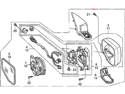 Honda 76250-SJC-A11ZU Mirror Assembly, Driver Side Door (Modern Steel Metallic) (R.C.)