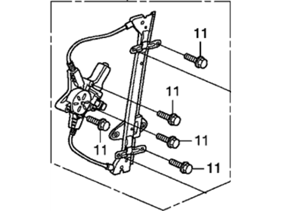 Honda 72750-SJC-A01 Regulator Assembly, Left Rear Door Power