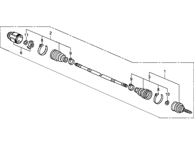 Honda 42311-SJC-A02 Shaft Assembly, L Drive