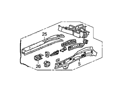 Honda 60910-SJC-A01ZZ Frame, L. FR. Side