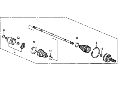 Honda 44306-SJC-A11 Driveshaft Assembly, Driver Side