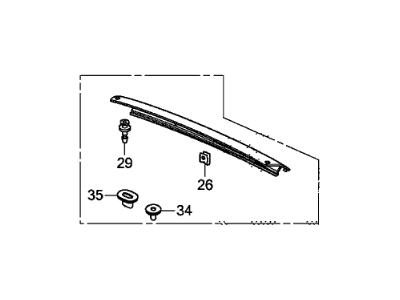 Honda 74300-SJC-305ZQ Garnish Set, RR. Roof *NH731P*(Include Antenna) (CRYSTAL BLACK PEARL)