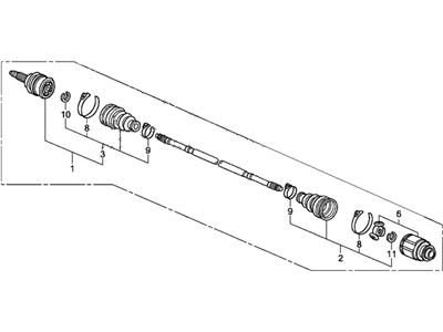 Honda 42310-SJC-A01 Driveshaft Assembly, Passenger Side