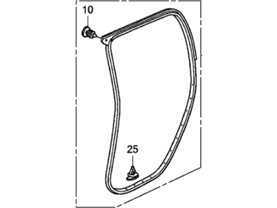 Honda 72810-SJC-A01 Weatherstrip, R. RR. Door