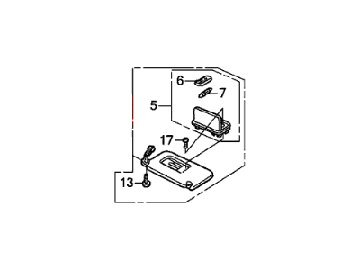 Honda 83230-SJC-A11ZD Sunvisor Assembly, Passenger Side (Warm Gray) (Mirror)