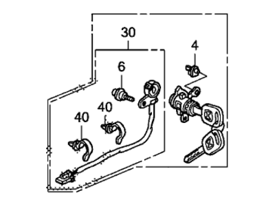 Honda 72185-SJC-A01 Cylinder, Driver Side Door