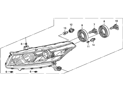 Honda 33150-TE0-A01 Headlight Assembly, Driver Side