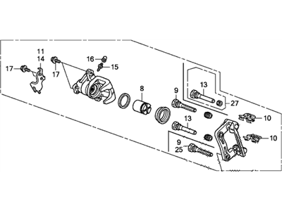 Honda 43018-TA0-A60 Rear Clipr Sub-Assembly R