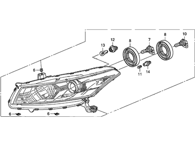 Honda 33100-TE0-A01 Headlight Assembly, Passenger Side