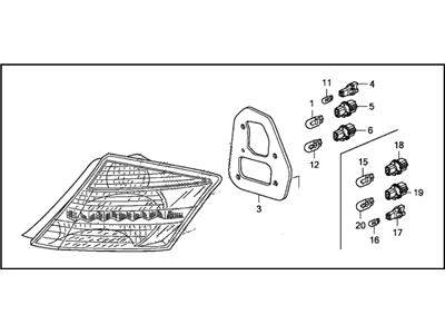 Honda 33500-TE0-A11 Taillight Assy., R.