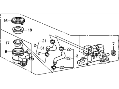 2015 Honda CR-Z Brake Master Cylinder - 46100-SZT-G02