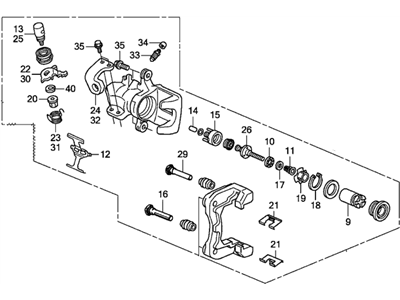 Honda 43019-SZT-G01 Caliper Sub-Assembly, Left Rear