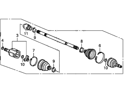 Honda 44306-SZT-G51 Driveshaft Assembly, Driver Side