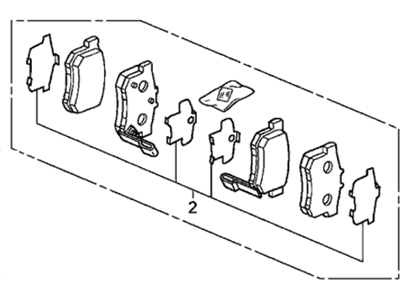 Honda 43022-SV4-A23 Set, Pad Rear (9Clp-1