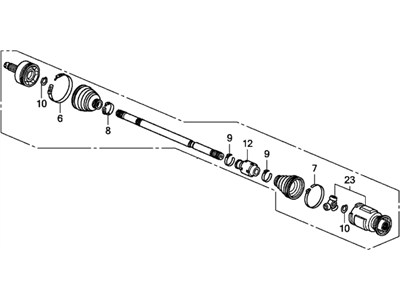 2013 Honda CR-Z Axle Shaft - 44305-SZT-G51