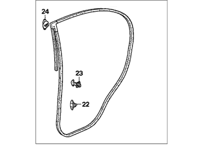 Honda 72850-SNE-A01 Weatherstrip, L. RR. Door