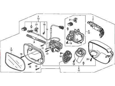 Honda 76250-SNC-A02ZJ Mirror Assembly, Driver Side Door (Spectrum White Pearl) (R.C.)