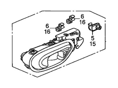 Honda 72660-SNA-A21ZA Handle Assembly, Left Rear Inside (Dark Royal Blue)