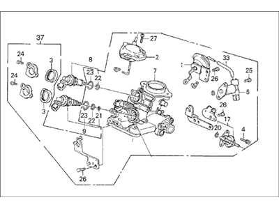 1990 Honda Civic Throttle Body - 16400-PM5-X10