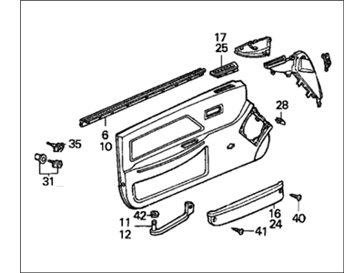 1989 Honda Civic Door Trim Panel - 83550-SH3-A30ZC