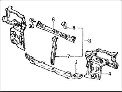 1988 Honda CRX Radiator Support - 60400-SH3-A00ZZ