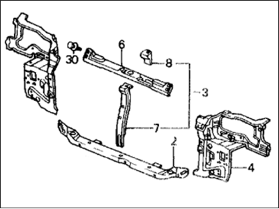 Honda 60400-SH3-306ZZ Bulkhead, Front