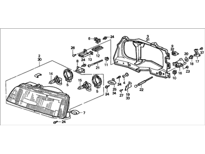 1989 Honda Civic Headlight - 33100-SH0-A01