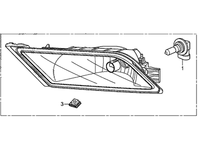 Honda 33901-TK8-A01 Unit Fog Light R