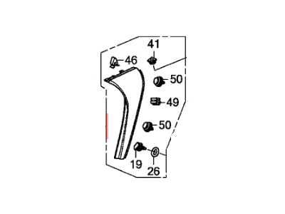 Honda 74910-TK8-A10ZA Garnish Assy., R. Tailgate Side *NH707* (FORMAL BLACK II)