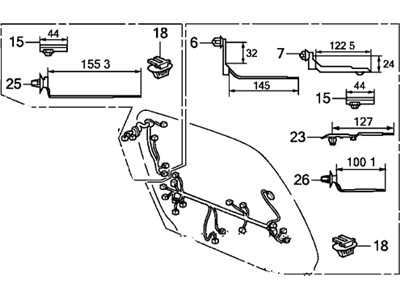 Honda 32109-TK8-C00 Sub-Harness, Tailgate