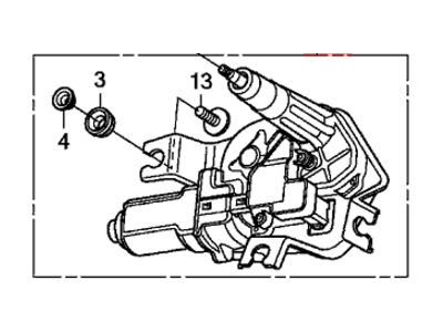 Honda 76700-TK8-A01 Motor Assembly, Rear Windshield Wiper