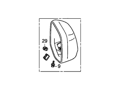 Honda 76205-TK8-A12ZA Housing Set, Passenger Side (Formal Black Ii)