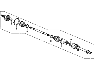 Honda 44305-TK8-A21 Driveshaft Assembly, Passenger Side