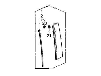 Honda 72970-TK8-A00 Garnish Assy., L. RR. Door Sash