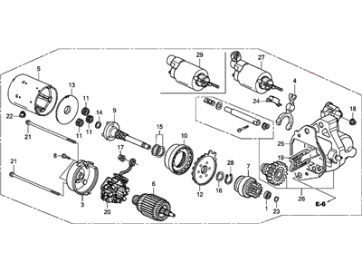 Honda 06312-RK1-505RM Starter, Reman