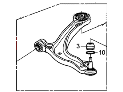 Honda 51360-TK8-A10 Arm, Left Front (Lower)