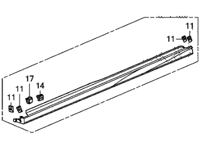 Honda 71800-TK8-A10ZB Garnish Assy., R. Side Sill *NH578* (TAFFETA WHITE)