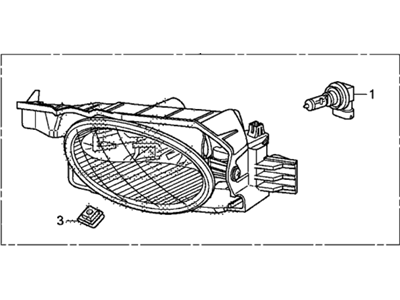 Honda 33950-TK8-A11 Foglight Assembly, Left Front