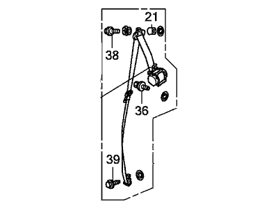 Honda 04868-TK8-A00ZD Tongue Set, Driver Side Center Seat Belt (Outer) (Sienna Beige)