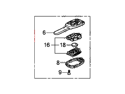 Honda 35118-TK8-A40 Key, Immobilizer & Transmitter (Driver 2) (Blank)