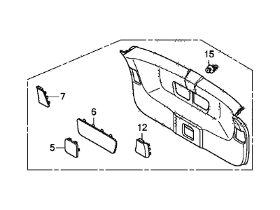 Honda 84431-TK8-A01ZA Lining Assy., Tailgate *NH686L* (LIGHT WARM GRAY)