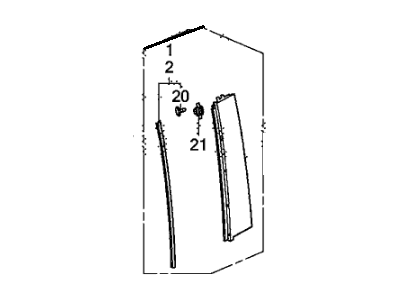 Honda 72930-TK8-A00 Garnish Assy., R. RR. Door Sash