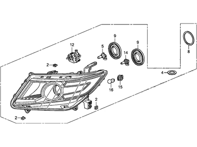 Honda 33151-TK8-A11 Headlight Unit, Driver Side