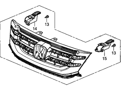 Honda 75101-TK8-A22 Base, Front Grille